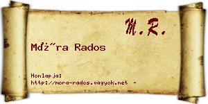 Móra Rados névjegykártya